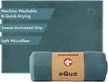 Manduka eQua Hand Towels - 16" | Rapid Moisture Activated Grip | Quick Drying, Soft Microfiber | Machine Washable | 16 x 24 inches | Sage Solid