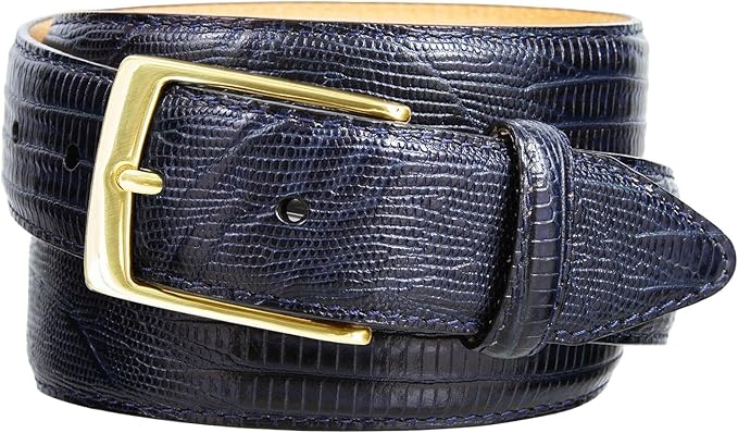 Genuine Full-Grain Cowhide Leather Dress Belt Solid Brass Gold Buckle 1-3/8'' or 1" Wide