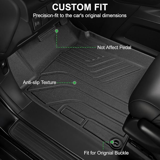 Floor Mats for 2012 2013 2014 2015 2016 Honda CRV CR-V LX, SE and EX (NOT for Touring or EX-L Models), TPE All Weather Durable Floor Liners for Honda CRV Accessories