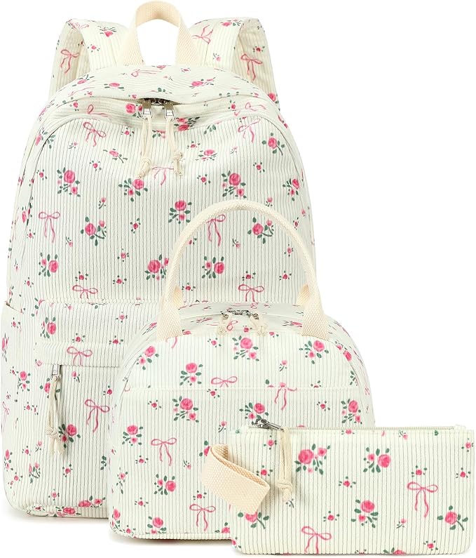 LEDAOU Backpack for Girls School Bag Kids Bookbag Teen Backpack Set Daypack with Lunch Bag and Pencil Case | Kids, Bookbag, Daypack, with Lunch Bag, and Pencil Case