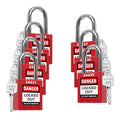 TRADESAFE Lockout Tagout Locks Set - 7 Red Loto Locks, Lockout Locks Keyed Different, 1 Key Per Lock, OSHA Compliant Lock Out Tag Out Padlocks, Safety Padlocks for Electrical Lockout Tag Out Kits