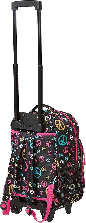 Rockland Double Handle 17" Rolling Backpack, Peace