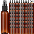Nuogo 90 Pack 4 Oz Plastic Mini Spray Bottles Reusable Travel Size Perfume Refillable Mist Sprayer Empty Bottle for Essential Oil(Amber)