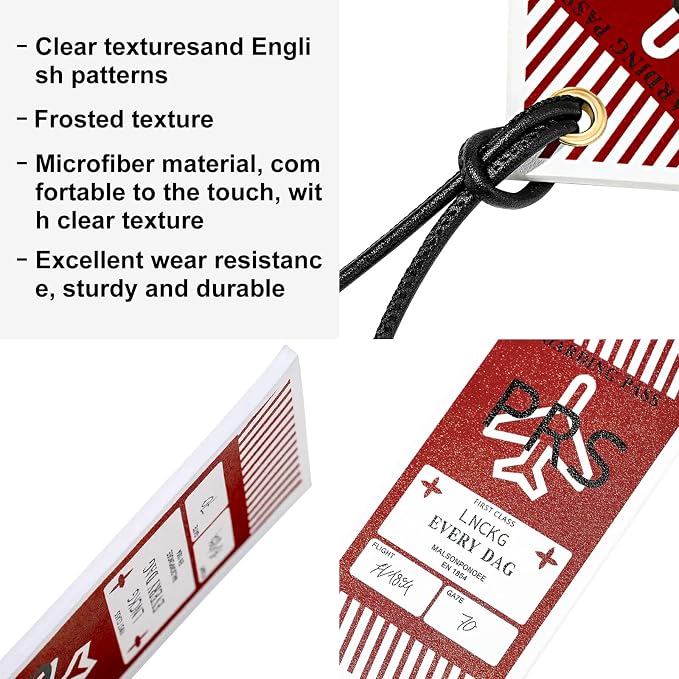 jiesinlov Microfibre Leather Tags for Speedy 25 30 35 Handbag,Luggage or Suitcase Tag (Boarding Pass-Red)