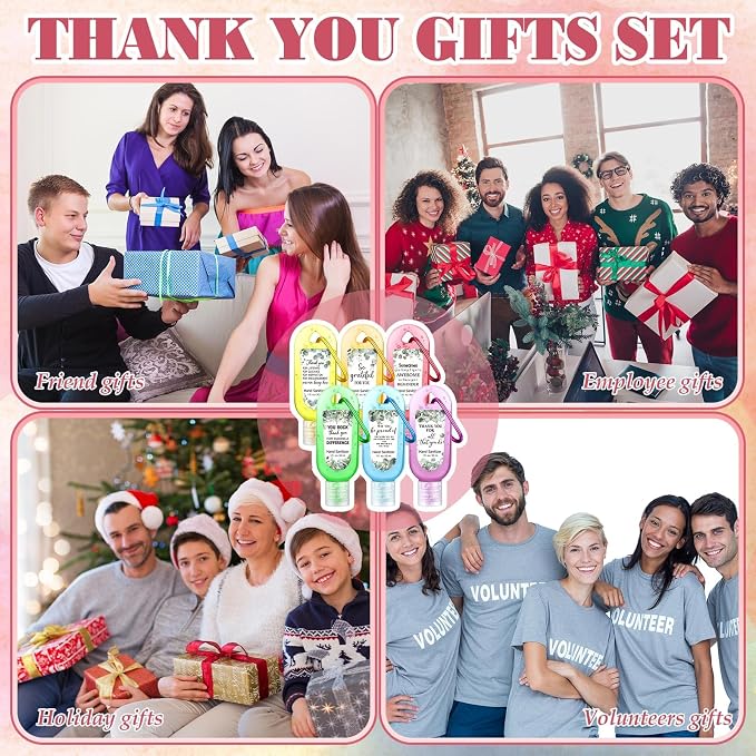 24 Pcs Appreciation Hand Sanitizer Keychains Teacher Nurse Eucalyptus Mini Hand Sanitize Gel Travel Size Thank You Gift for Teachers Women Doctor Team Nurse Coworker Party Birthday Gift
