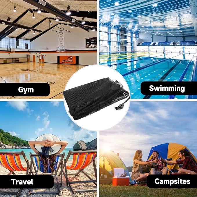 GSE Games & Sports Expert 24x36/30x40 X-Large Mesh Sports Equipment Drawstring Bag for Soccers, Basketballs, Footballs