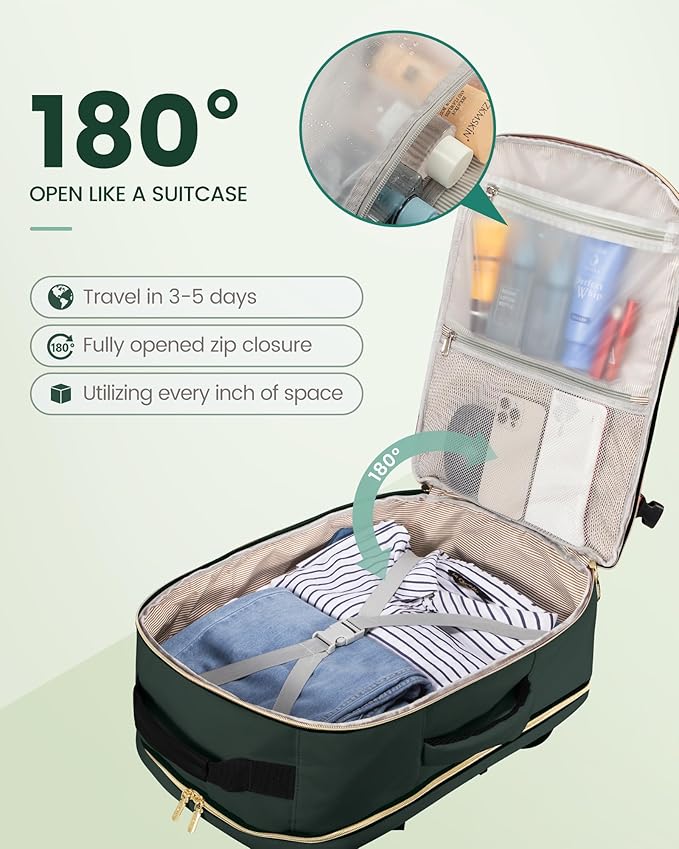 LOVEVOOK 50L Travel Backpack Flight Approved Carry on Backpack,3 Packing Cubes,Waterproof Personal Item Travel Bag,TSA Carry on Luggage Suitcase Travel Essentials,Gifts for Women & Men,fits 18" Laptop