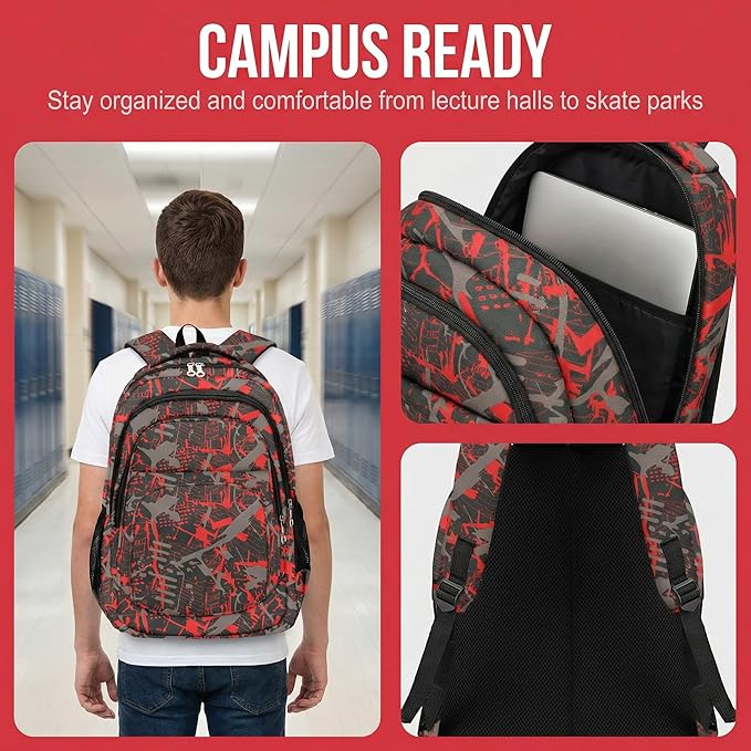 rickyh style School Backpack Travel Bag for Men & Women Lightweight College Back Pack with Laptop Compartmen