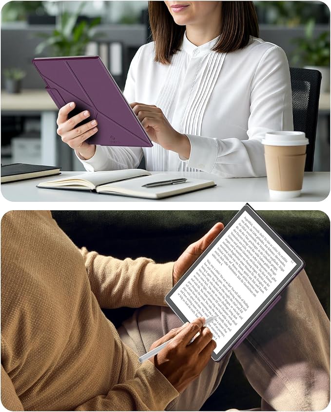 Fintie Case for 11" Kindle Scribe 2025 (3rd Gen) and Kindle Scribe Colorsoft 2025 (1st Gen), Slim Lightweight Multi-Viewing Angles Stand Detachable Magnetic Cover with Pen Buckle, Purple
