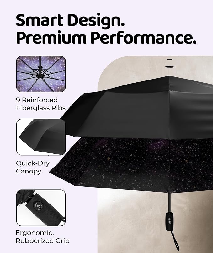 Repel Windproof Travel Umbrella - Compact & Withstands Winds up to 100MPH , Strongest Premium Auto Folding Umbrella for Rain and Sun - Durable, Light & Portable for Women & Men , Fits Backpack & Cars