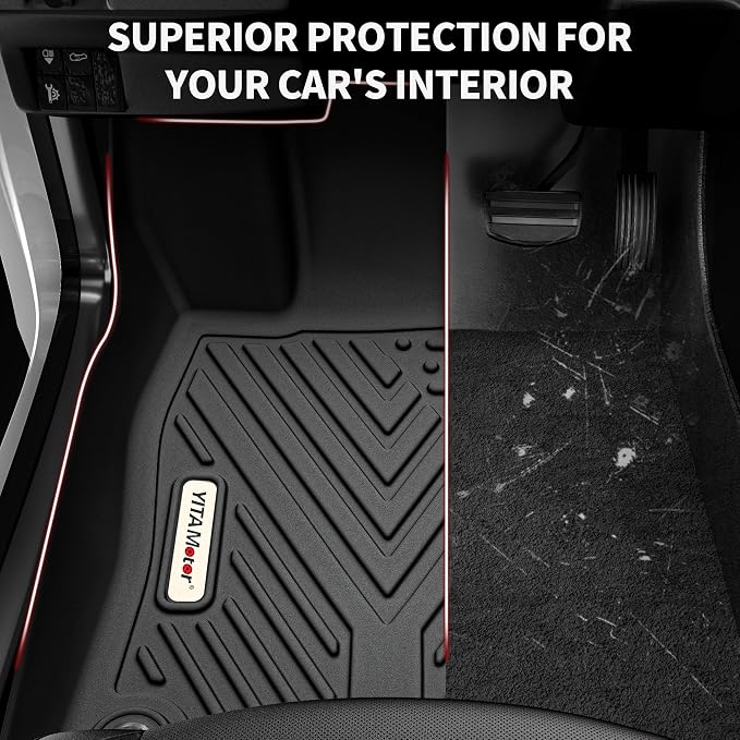 YITAMOTOR Floor Mats Fit for 2018-2025 Ford Expedition/Expedition Max (Only for 8 Passenger) with 2nd Row Bench Seat, All-Weather Custom Front 1st & 2nd 3rd Black Floor Liner Set
