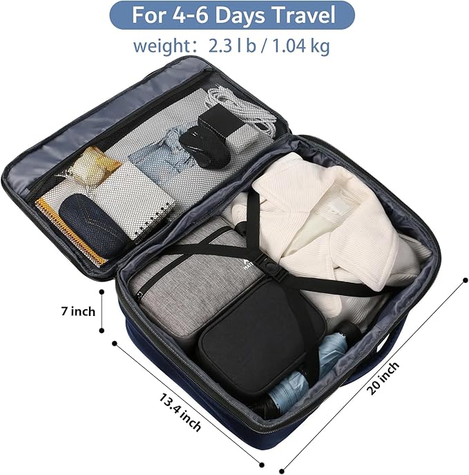 MATEIN Extra Large Mens Travel Backpack Carry on, Expandable Traveling Backpack for Men Airline Approved, Water Resistant Business Casual Daypack, Traveler Gift, Blue