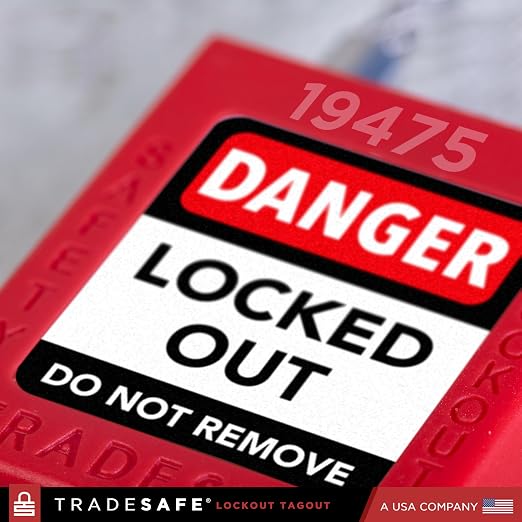 TRADESAFE Lockout Tagout Steel Cable Locks with Keys,10 Red Keyed Different Electrical Lockout Padlock Set, 2 Keys per Lock, OSHA Compliant, Premium Grade