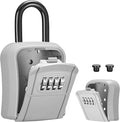 Puroma Key Lock Box, Portable Combination Lockbox Wall-Mounted Key Storage Box for House Keys, Resettable Code Safe Security Lock Box for Home, Office, Apartment Spare Key Storage (1 Pack, Silver)
