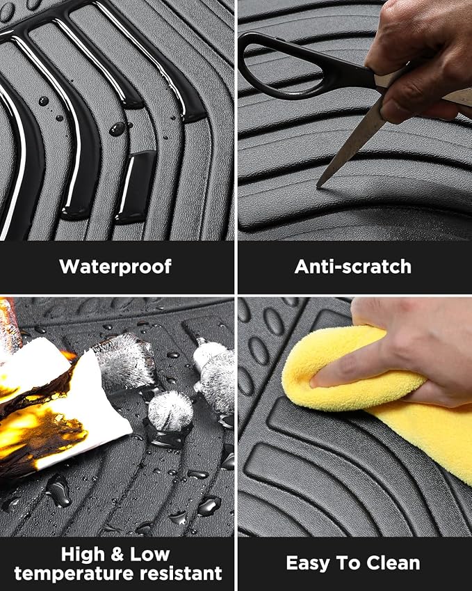 CreekT® All Weather Floor Mats & Cargo Mat for Ford Escape 2020-2025 2026(Not for Hybrid),Rubber Waterproof Custom Fit for Ford Escape Floor Mats,S SE SEL Accessories 4PCS