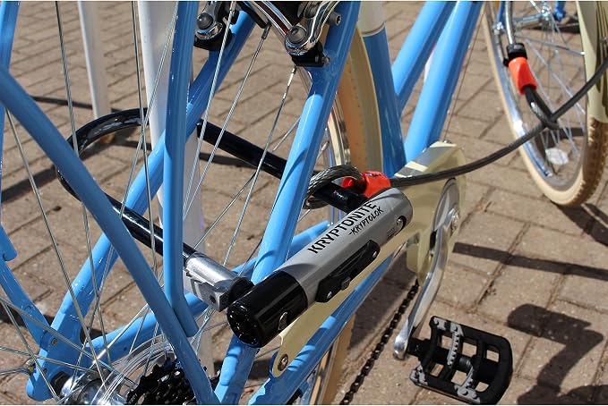 Kryptonite Kryptolok Standard Bike U-Lock with Cable, Heavy Duty Anti-Theft Bicycle U Lock, 12.7mm Shackle and 10mm x 4ft Length Security Cable with Mounting Bracket and Keys | bike-locks