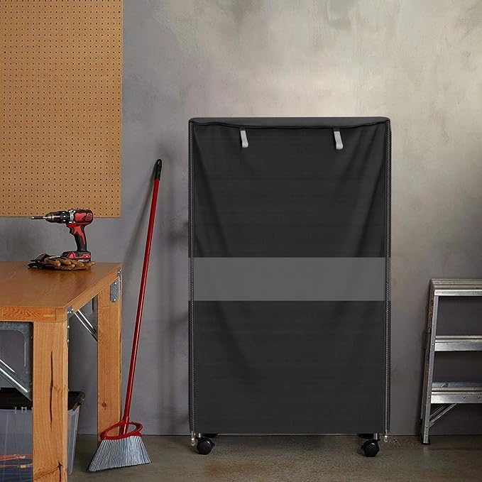 Wire Shelf Cover,600D Heavy Duty Waterproof Dustproof Standing Shelf Units Cover, Storage Rack Cover with Zipper for Metal Shelving (30" W x 14" D x 60" H)