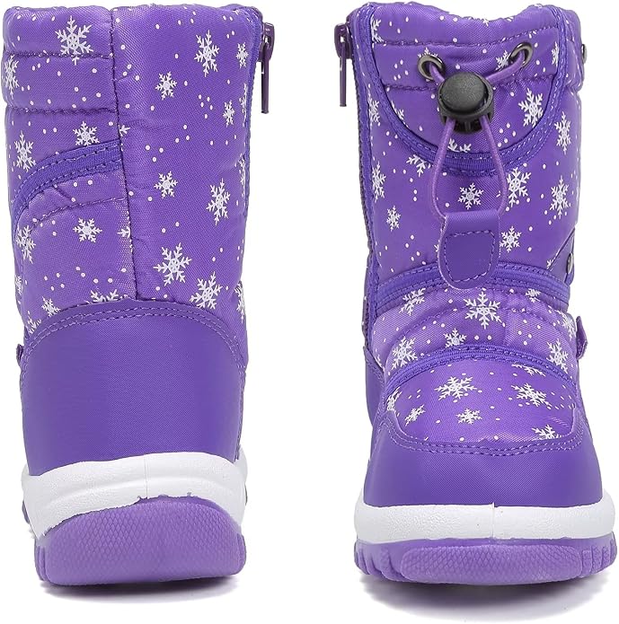 CIOR Winter Snow Boots for Boy and Girl Outdoor Waterproof with Fur Lined(Toddler/Little Kids)