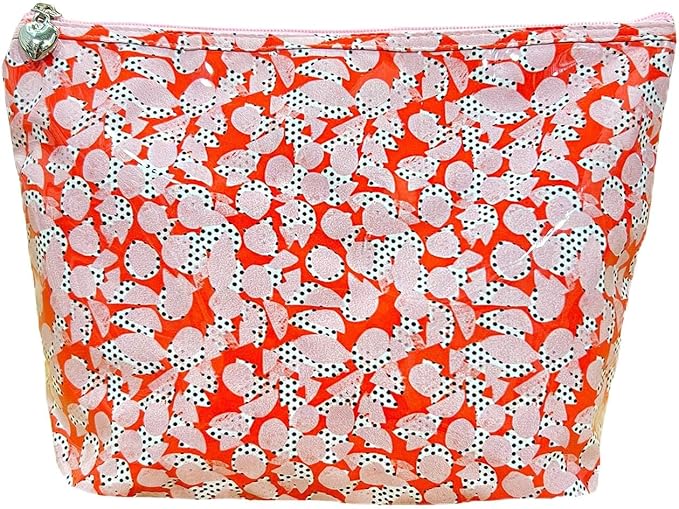 Jacaranda Living Medium Cosmetic Bag – Waterproof PVC-Lined Makeup & Toiletry Bag, Zipper Organizer for Skincare, Cosmetics & Travel Essentials, Summer Splash-Proof Bag, Pebble Polka Dot