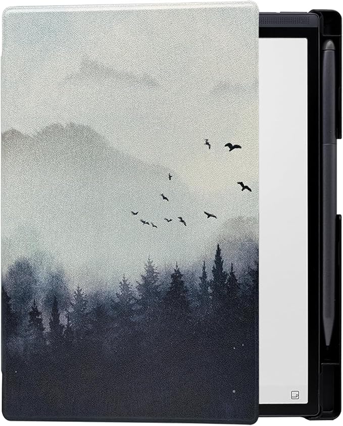Slimshell Case for 8.2'' iFLYTEK AINOTE Air 2 Smart Auto Sleep/Wake Ultra-Thin Lightweight Leather Folio Cover with Built-in Pen Holder & Magnetic Closure (Misty Forest)