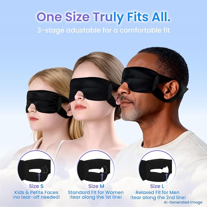 200-Pack Bulk Disposable Sleep Masks, Individually-Wrapped Eye Mask for Sleep, Blackout Night Mask Value Pack for Travel, Spa, Guests, Business Trips, Hospitals & Shift Workers