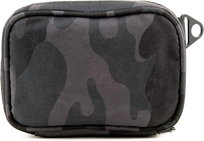 DIME BAGS Odor Sealing Padded Pouch, Carbon-Lined Smell Blocking Bag with Protective Interior for Glass & Gear, Water-Resistant Exterior, Low-Profile & Discreet (7 Inch, Camo)