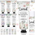Loopeer 6 Sets Bulk Christian Hand Cream and Lip Balm Set for Women Religious Travel Size Moisturizing Lip Care Mini Religious Gifts for Women Coworker Appreciation Gift