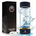 Hydrogen Water Bottle with SPE/PEM Tech - Portable Molecular H2 Water Generator for High-Concentration Alkaline Water - USB-C Rechargeable, 14oz Glass Cup for Home, Office, Gym, Travel