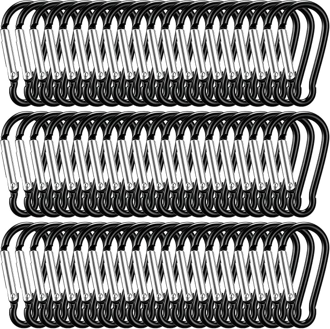 Shimeyao 180 Pcs Small Aluminum Clip Keychain Buckle Clip Bulk Mini Aluminum Ring Shape Small Lock Spring Snap Hook
