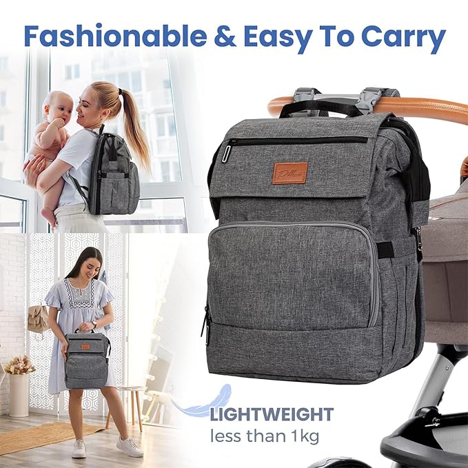 PILLANI Baby Diaper Bag Backpack - Baby Bag for Girls & Boys, Large Waterproof Toddler Diaper Backpack - Baby Shower Gifts & Registry Must Haves - Travel Diaper Bags with Changing Pad - Newborn Stuff