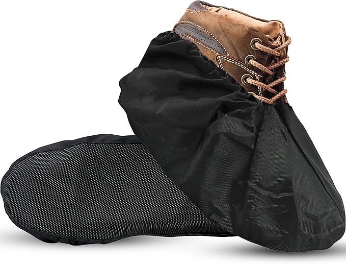 Blue Shoe Guys Reusable Waterproof Shoe Covers – 4 Pack (2 Pairs) – Rain Boot Covers for Men & Women – Durable, Washable, Non-Slip Overshoes for Indoor & Outdoor Protection