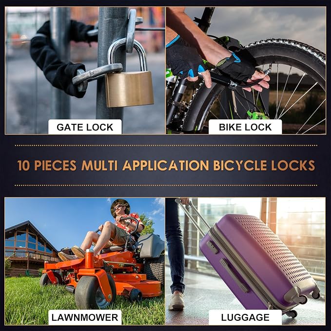 Hotop 30 Pcs 4 Feet Bike Lock Cable with Combination, Coiled Preset Bike Lock High Security 4 Digit Bicycle Locks Anti Theft Bikes Accessories Black Bicycle Cable Locks, 5/6 Inch Diameter