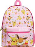 Pokemon Backpack for Kids Teens Boys Girls, Pikachu Anime Backpacks, Bag for Daycare Sports Vacation Travel, School Gift (Pink)