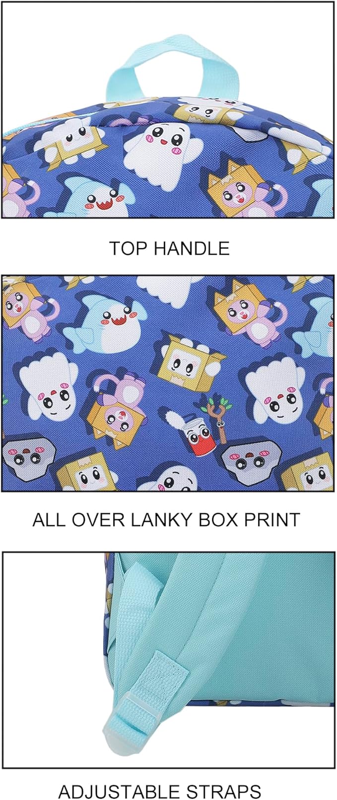Bioworld Lanky Box Character All-Over Print 16" Kid's Backpack For School And Travel