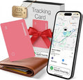 SPOTMINDERS Apple MFi Certified Wallet Tracker Card for Travel Gifts for Women - Works with Apple Find My Rechargeable Tracking Card for Wallet Luggage Passport Purse Slim 0.07in IP68 Pink Item Finder