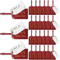 Sweetude 48 Sets Bulk Luggage Tags Wedding Favors and So The Adventure Begins Leather Luggage Tags for Suitcases with Name Card for Travel Themed Bridal Shower Graduation Party Favor(Burgundy)