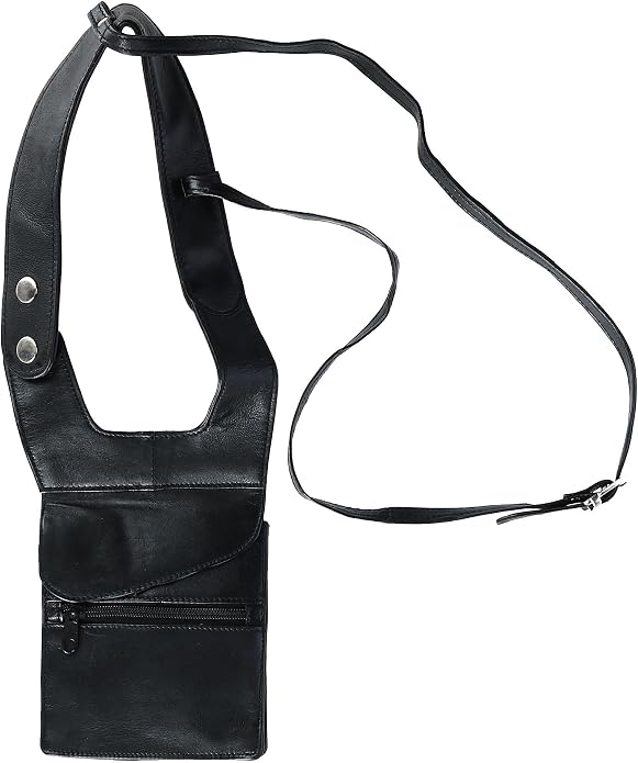 CTM Unisex Leather Travel Shoulder Wallet