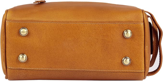 KomalC Travel Toiletry Bag – Premium Leather Dopp Kit for Men & Women with Water-Resistant Lining & Spacious Zippered Organizer