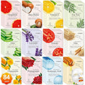 KONEUK 84 Pack Collagen Face Masks Skincare for Women, Hydrating and Moisturizing Sheet Face Masks for Women Skin Care, Face Mask Gifts Set for Spa Party, Bulk Facial Masks Suitable for All Skin Types