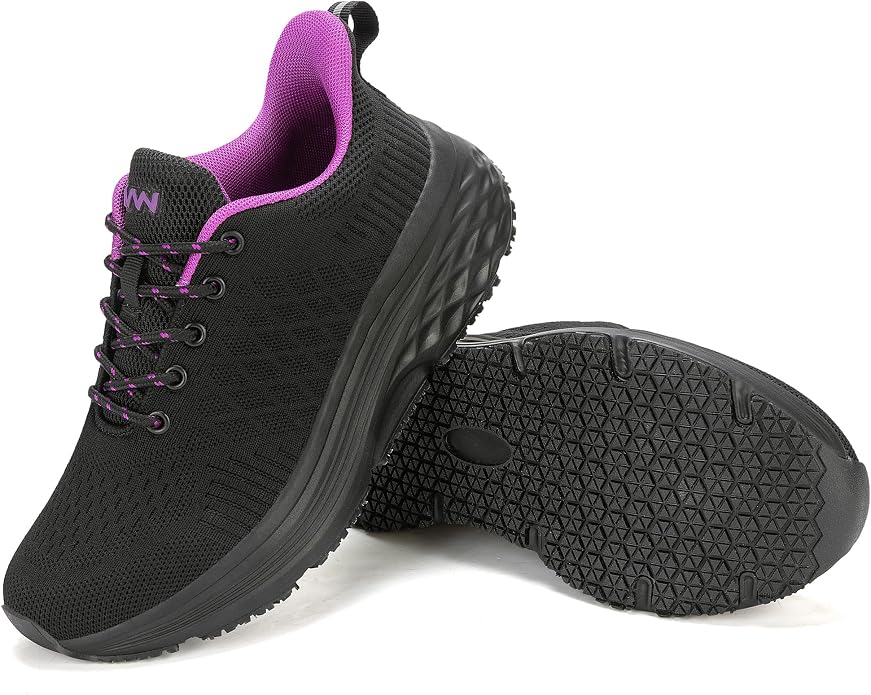 AVW Womens Non Slip Work Shoes Water Resistant Walking Sneakers Food Service Chef Kitchen Shoes