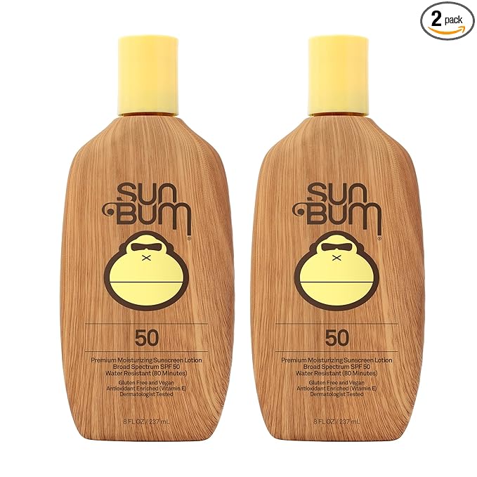 Sun Bum Original SPF 50 Sunscreen Lotion | Vegan and Reef Friendly (Octinoxate & Oxybenzone Free) Broad Spectrum Moisturizing UVA/UVB Sunscreen with Vitamin E | 8 oz (Pack of 2)