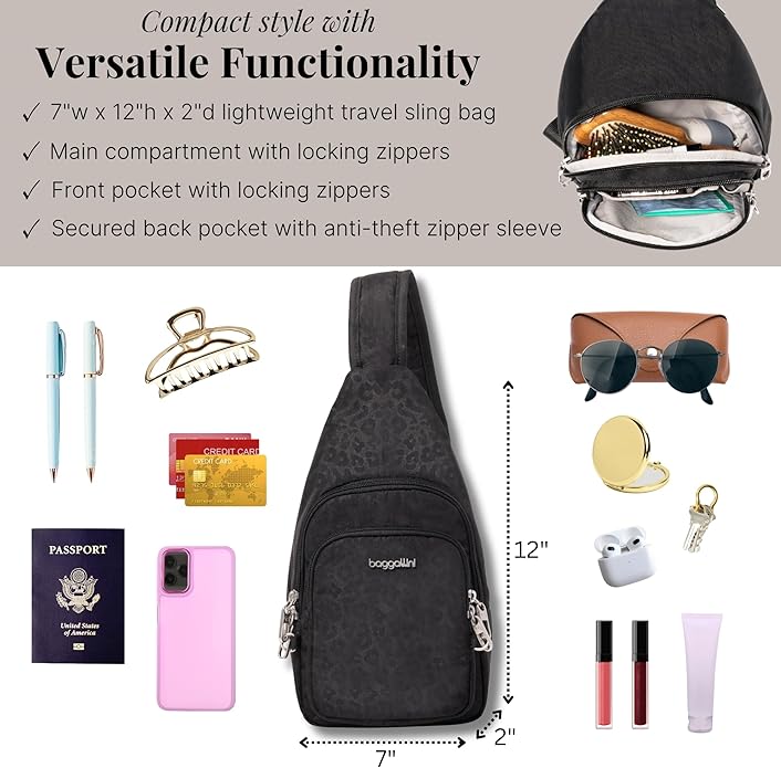 Baggallini Securtex Anti-Theft Daytripper Sling