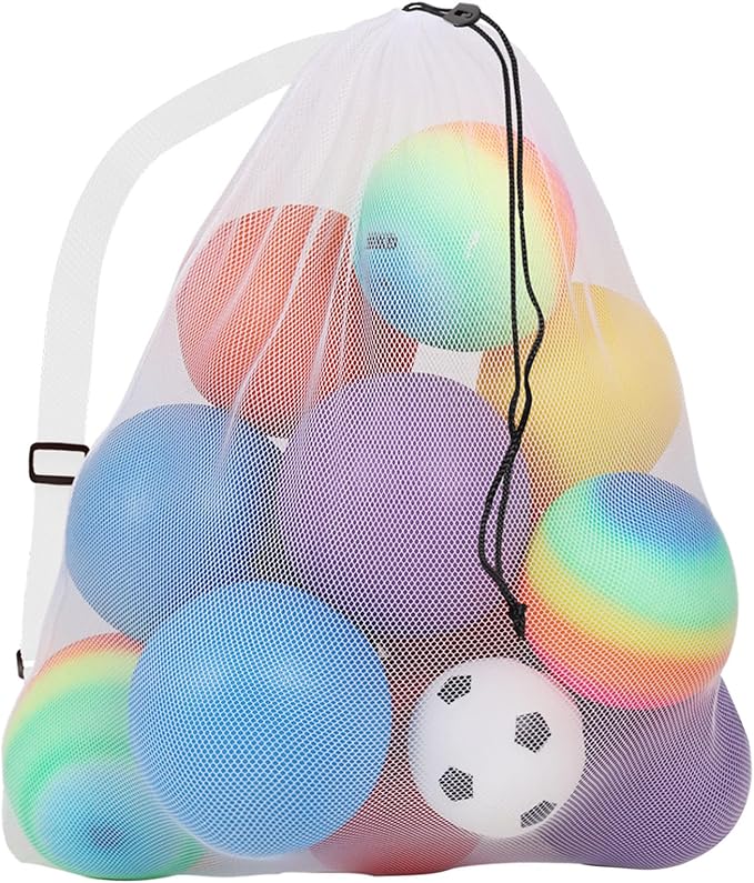 GSE Games & Sports Expert 24x36/30x40 X-Large Mesh Sports Equipment Drawstring Bag for Soccers, Basketballs, Footballs