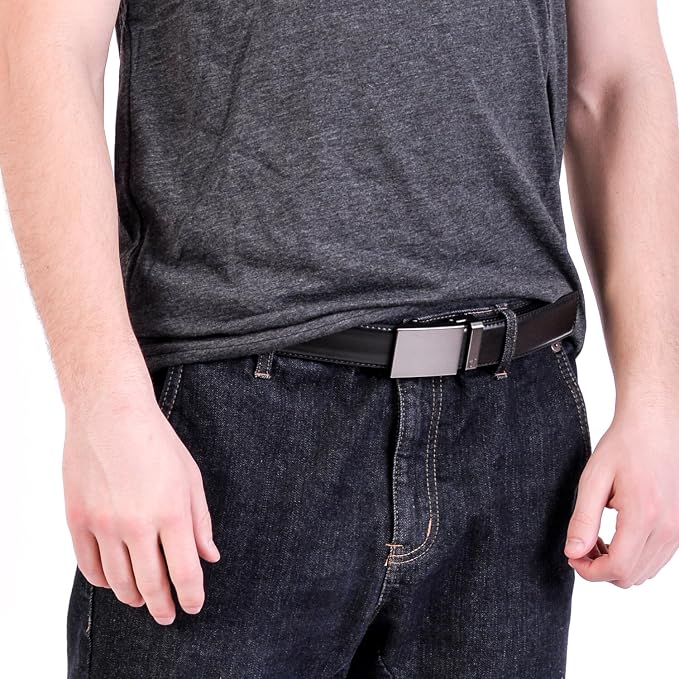 Mission Belt Men's Leather Ratchet Belt, 40mm Metal Collection