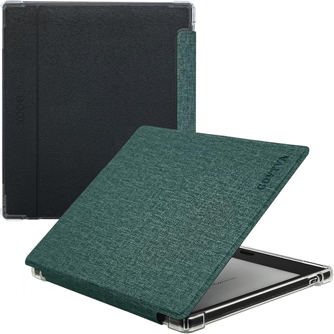 Transparent TPU Back Case for Onyx Boox Go Color 7 (Gen 1/2, 2024/2025) / Boox Go 7 Ultra-Thin Enhanced Auto Sleep/Wake Cover with Thickened Corners, Magnetic Closure (Sage Green)