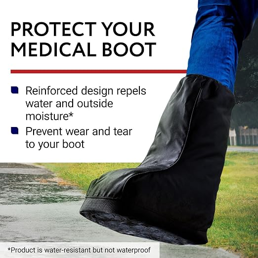 IMPRESA 2 Pack Walking Boot Cover for Foot & Ankle Brace – Medical Boot Shoe Protectors for Rain & Winter Weather – Water-Resistant Cast Cover for Foot Brace & Orthopedic Shoes – Med/Large – Unisex