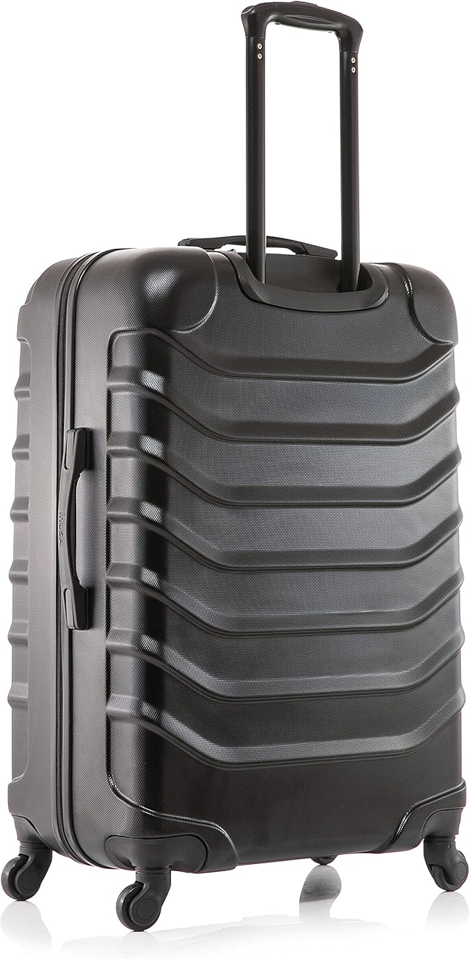 InUSA ENDURANCE Luggage with Spinner Wheels | Durable Lightweight Hardside Suitcase, Spacious Travel Bag with Handle and Trolley | 24-Inch Medium Checked Luggage | Black
