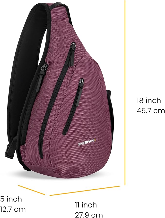 Sherpani Esprit, Anti Theft Sling Bag, Right-Handed Sling Purse, 10L Travel Bag, Crossbody Backpack, Travel Gift, Fits 10 Inch Tablet (Smoky Orchid)