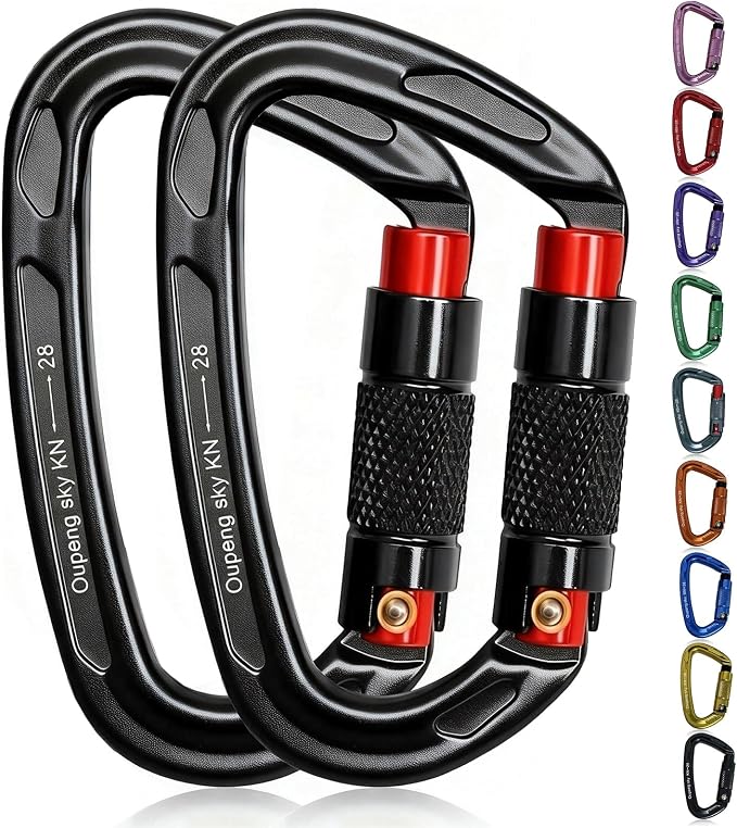 Oupeng sky Auto Locking Carabiner Clips - 28KN (6172lbs) Heavy Duty Caribeaners, Large Carabiner Clip for Keychains，Hammock，Camping, Gym, Hiking, Outdoor ，Dog Leash