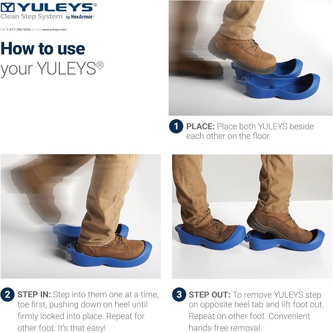 HexArmor YULEYS, Hands-Free Reusable Work Boot & Shoe Covers With Universal Fit, Slip-Resistant Tread and Heel-Locking Grip